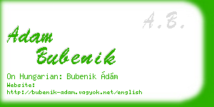 adam bubenik business card